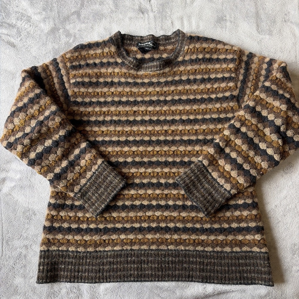 Vtg Mondo Di Marco Sweater Geometric Italy Men's Medium 48 Wool